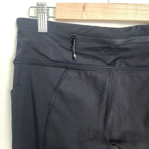 Lululemon Black Run Pace Crop Mesh Leggings W/Pockets Mid Rise Yoga Training 6 - Picture 10 of 12